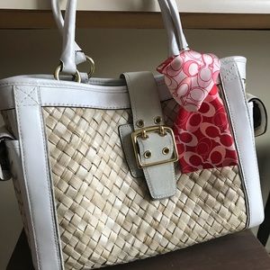 Vintage Coach Straw Bag